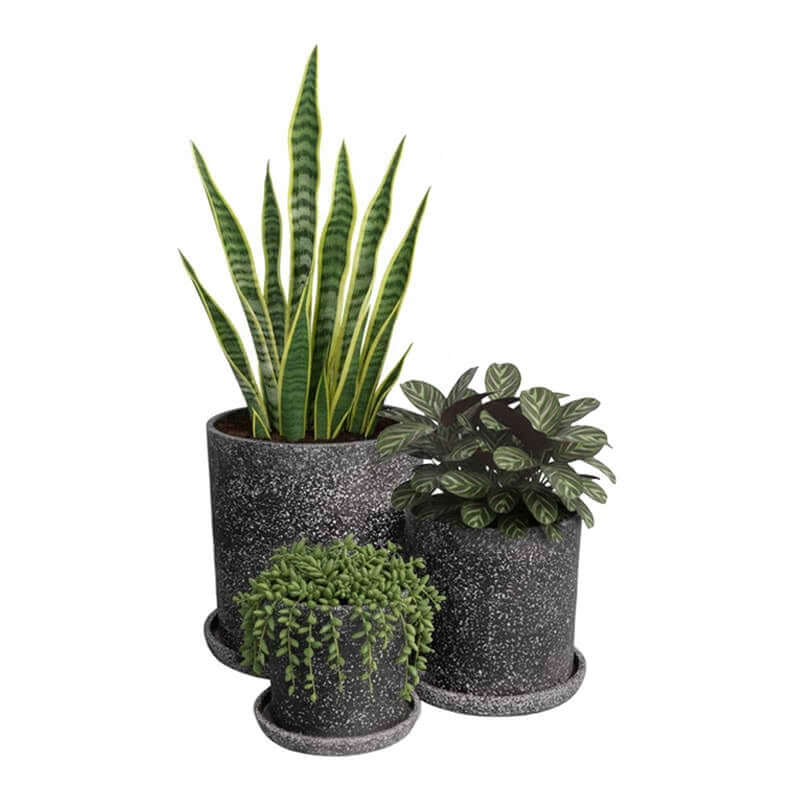 กระถางไฟเบอร์ซีเมนต์ ARTGARDEN & DECOR PFT-0002CTB DIA 12*12*12 CM. สีหินขัดดำ_2